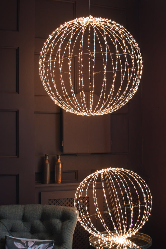 Hanging LED Sphere Light, Copper (40 CM )
