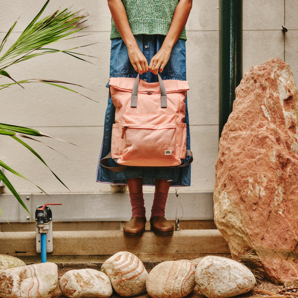 Roka London Canfield B Medium Sustainable Nylon Rucksack, Punch