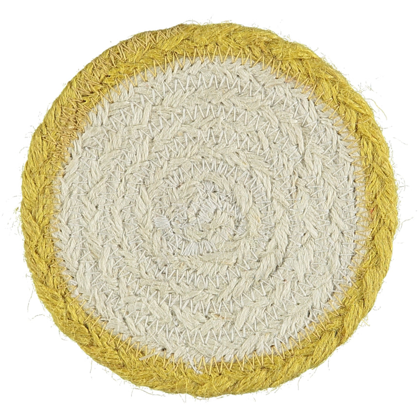 The Braided Rug Company Jute Coasters, Mixed Tulip (Set Of 6)