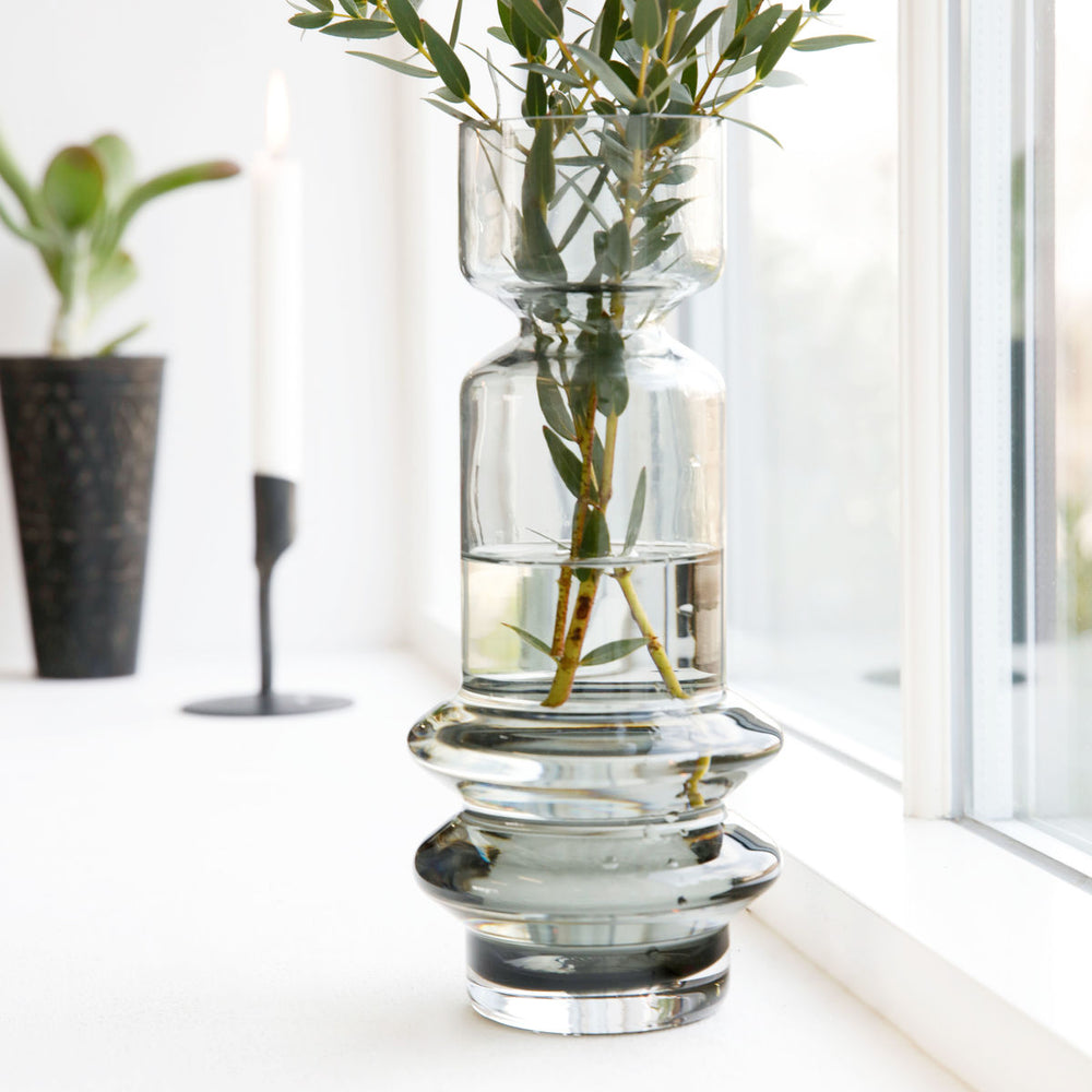 House Doctor Sapa Glass Vase Smoke Grey