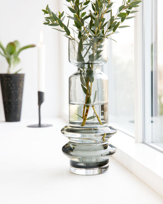 House Doctor Sapa Glass Vase Smoke Grey