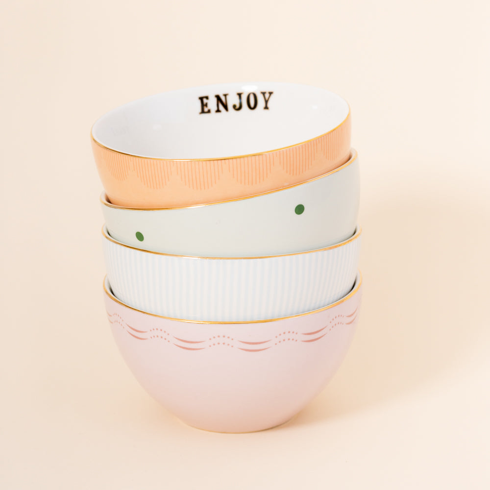 Yvonne Ellen Slogan Cereal Bowls (Set Of 4)