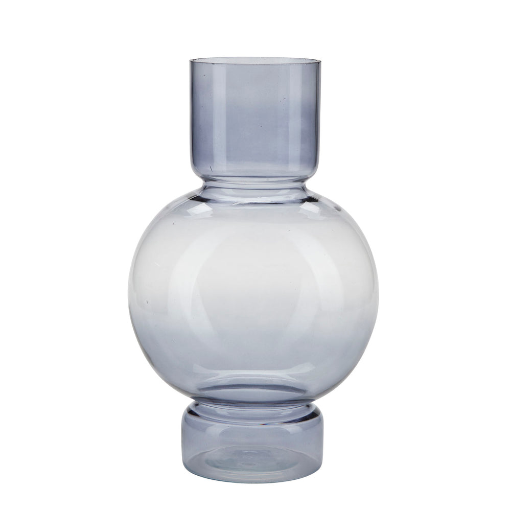 Bahne Interior Mouth-blown Stained Glass  Bubble Vase, Soft Blue