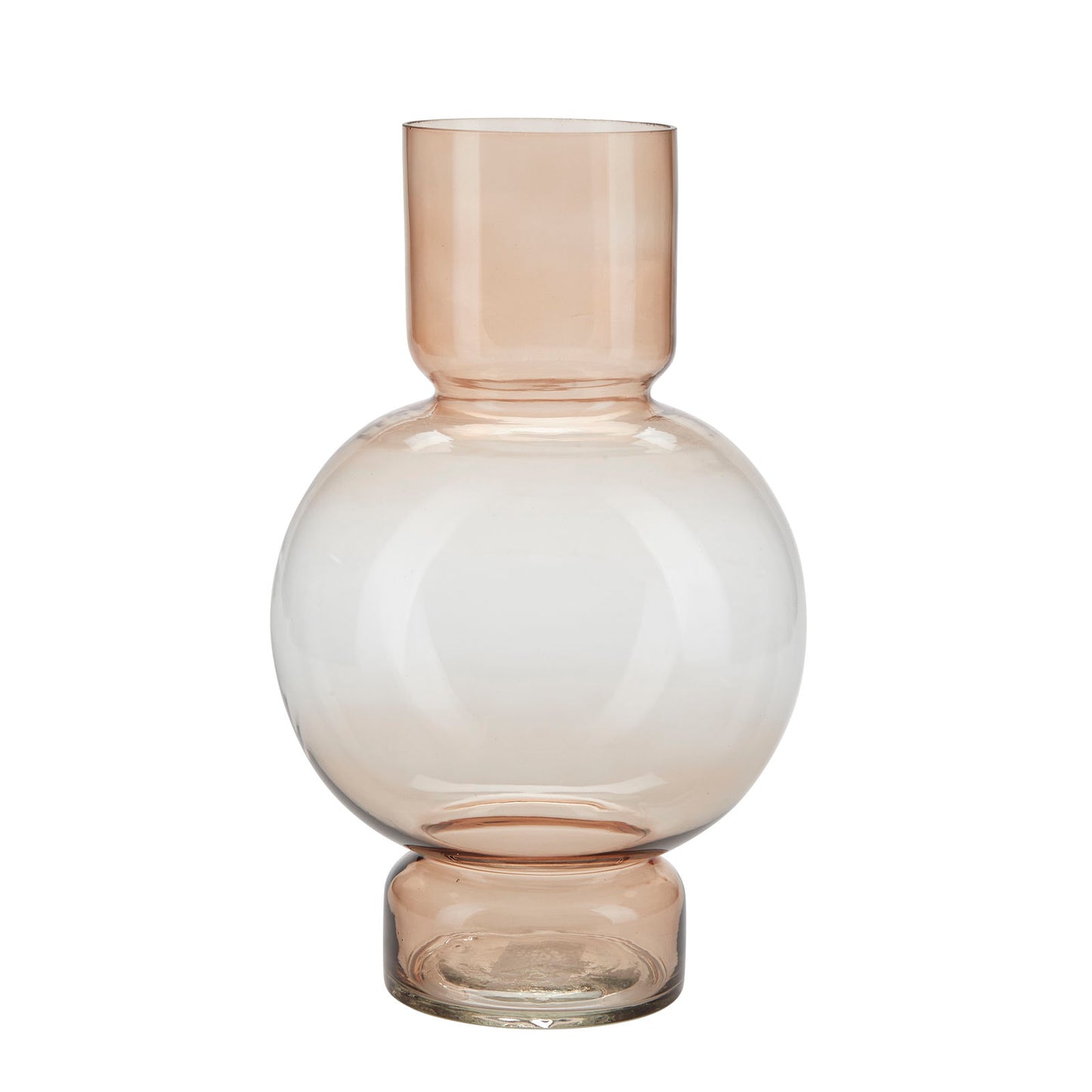 Bahne Interior Mouth-Blown Stained Glass bubble Vase, Rose