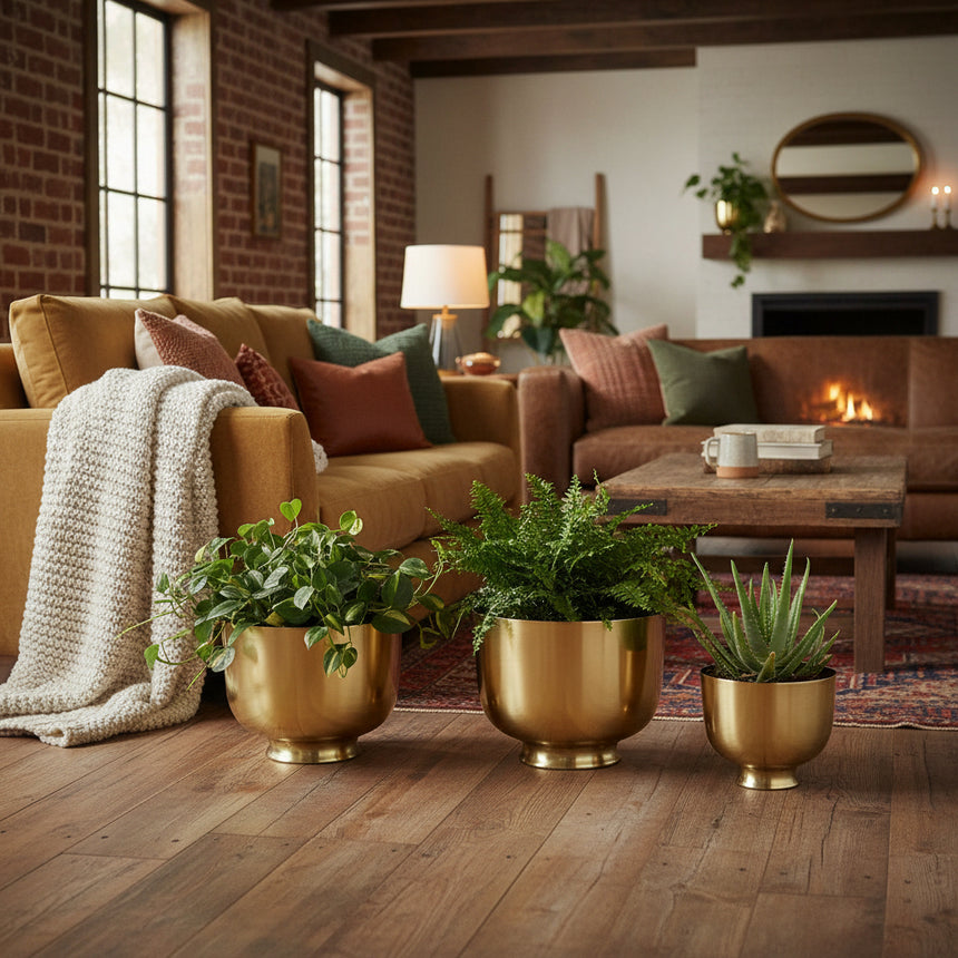 Bloomingville Metal Planter, Gold