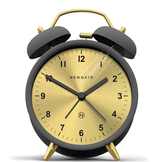 Newgate Charlie Bell Alarm Clock , Gravity Grey