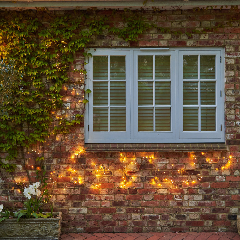 Dual Powered LED Ivy Fairy Light, Brown