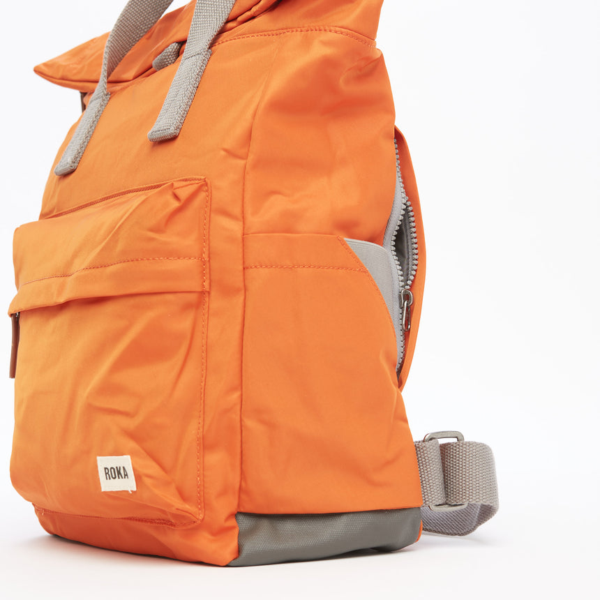 Roka London Canfield B Sustainable Nylon Rucksack, Burnt Orange