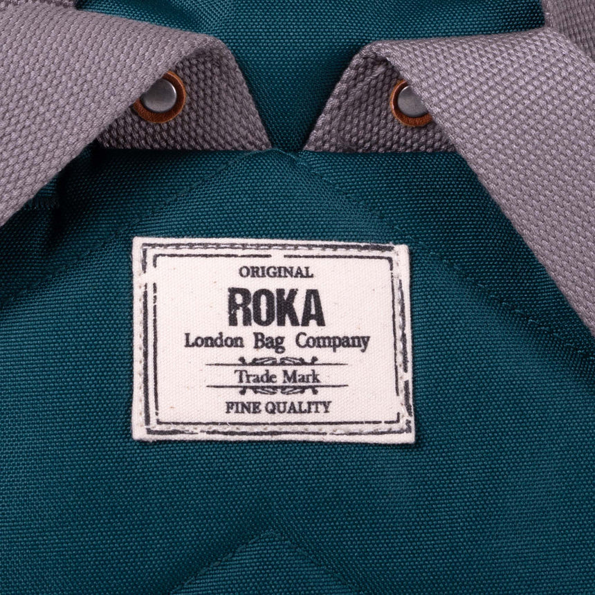 Roka London Finchley Sustainable Canvas Rucksack, Teal