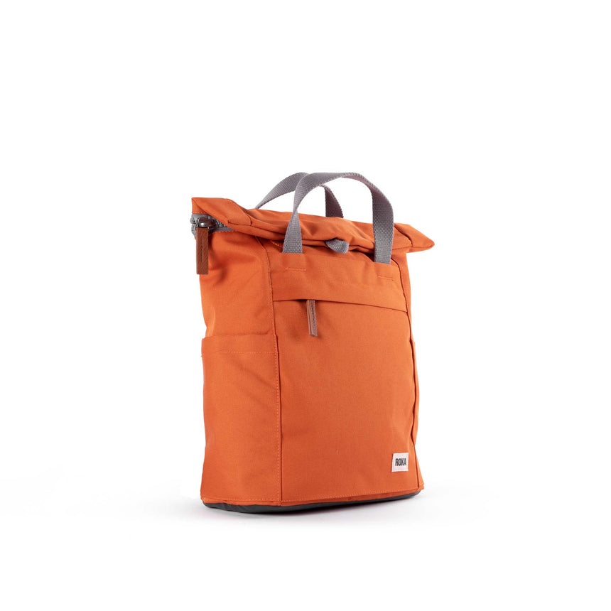 Roka London Finchley Sustainable Canvas Rucksack, Atomic Orange