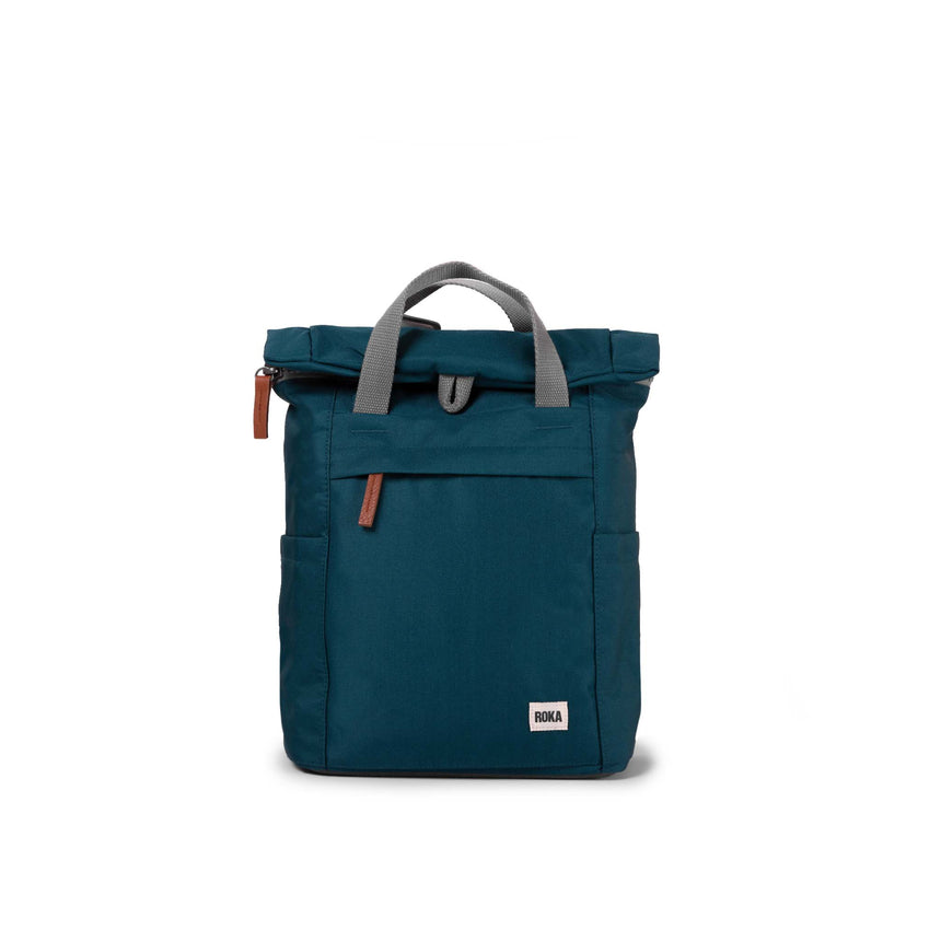 Roka London Finchley Sustainable Canvas Rucksack, Teal