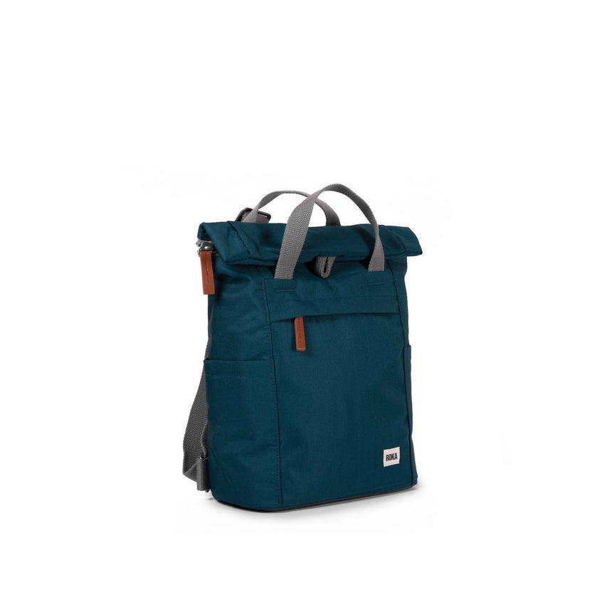Roka London Finchley Sustainable Canvas Rucksack, Teal