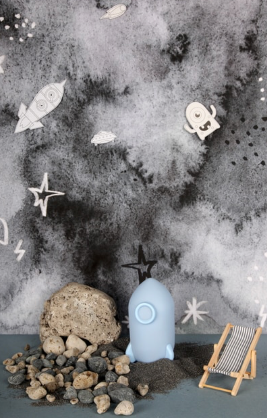 Teeny & Tiny Mini Rocket Night Light Blue