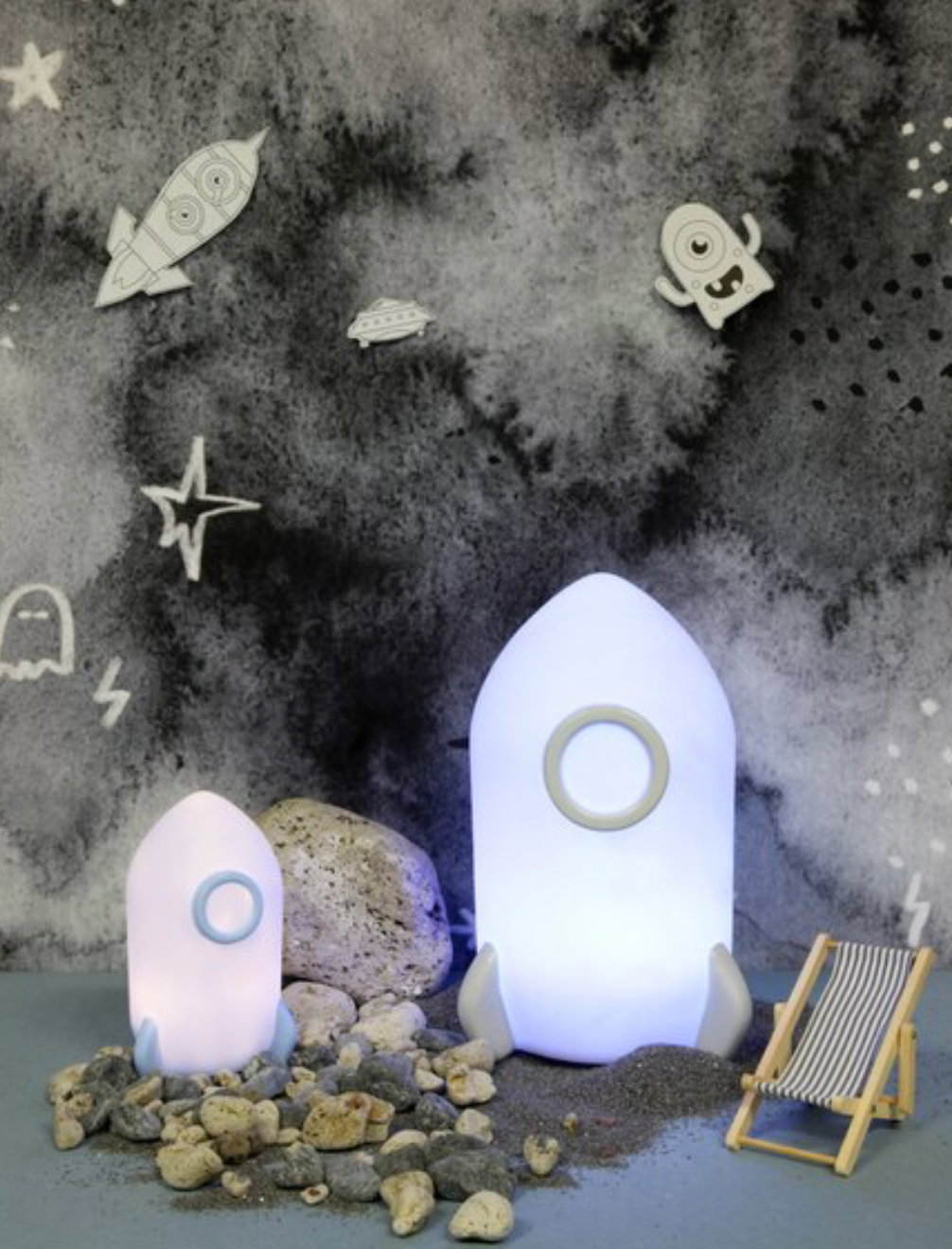 Teeny & Tiny Mini Rocket Night Light Blue