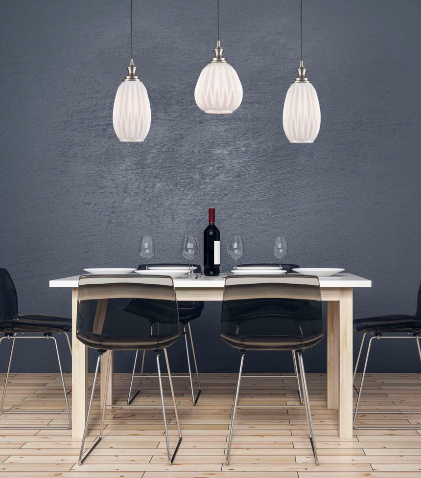 Refract Oval Glass  Pendant, Champagne