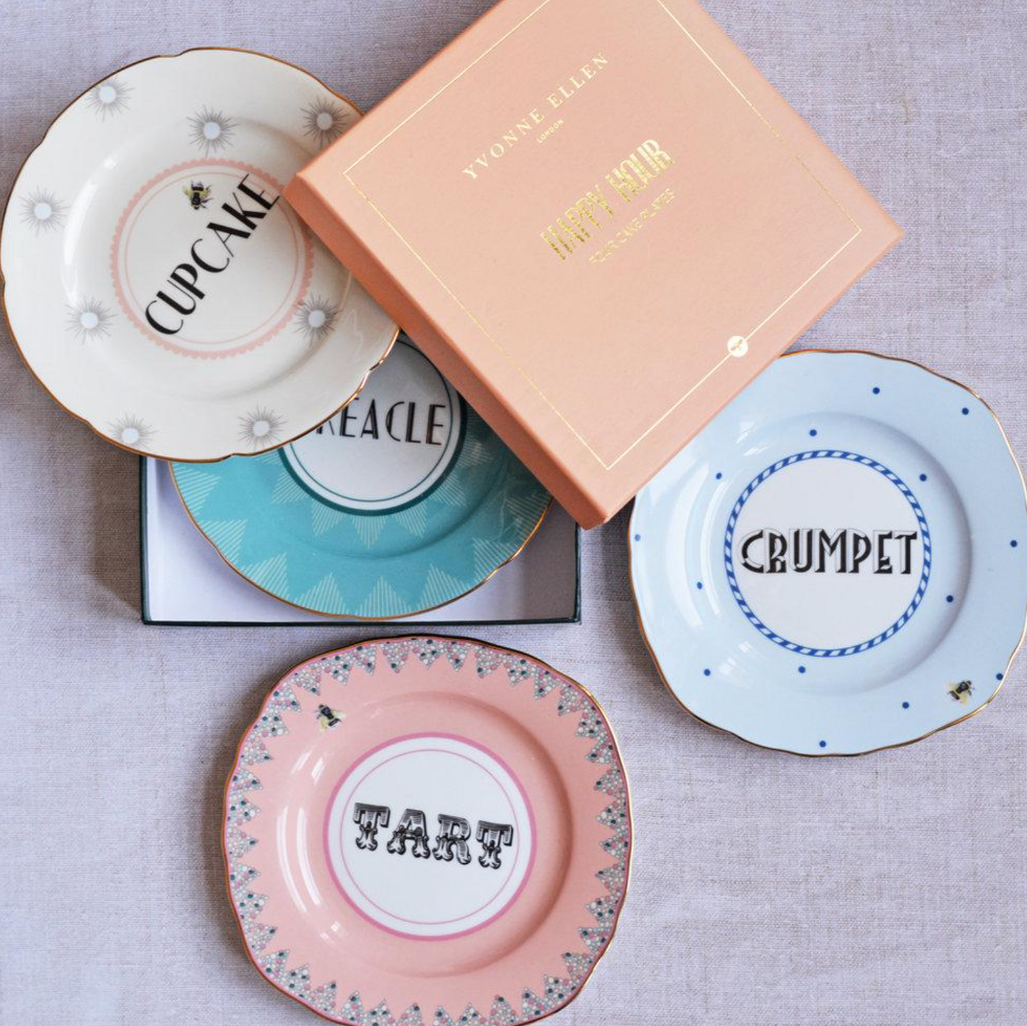 Yvonne Ellen Cheeky Tea Plates,Set Of 4