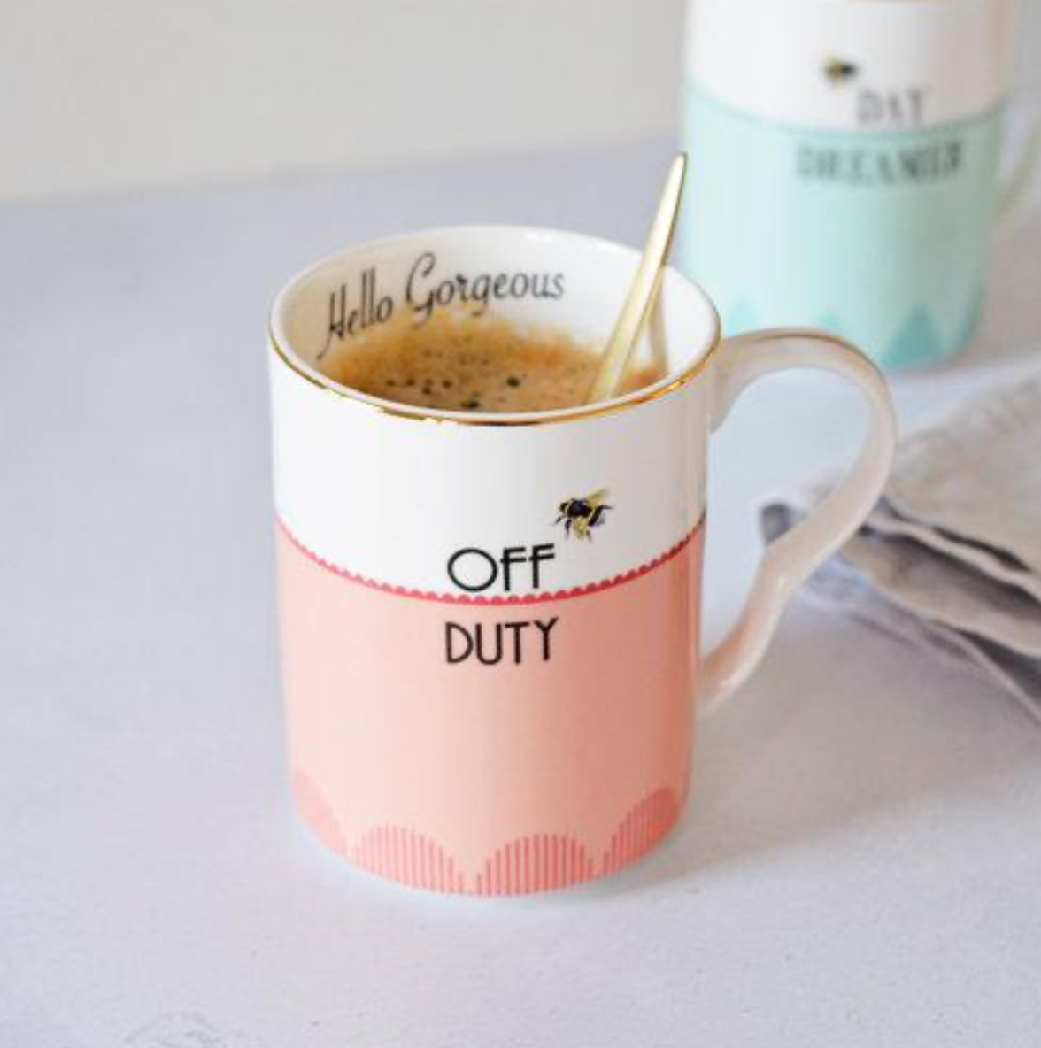 Yvonne Ellen Set Of 2 Mugs, Off Duty/ Day Dreamer Mugs