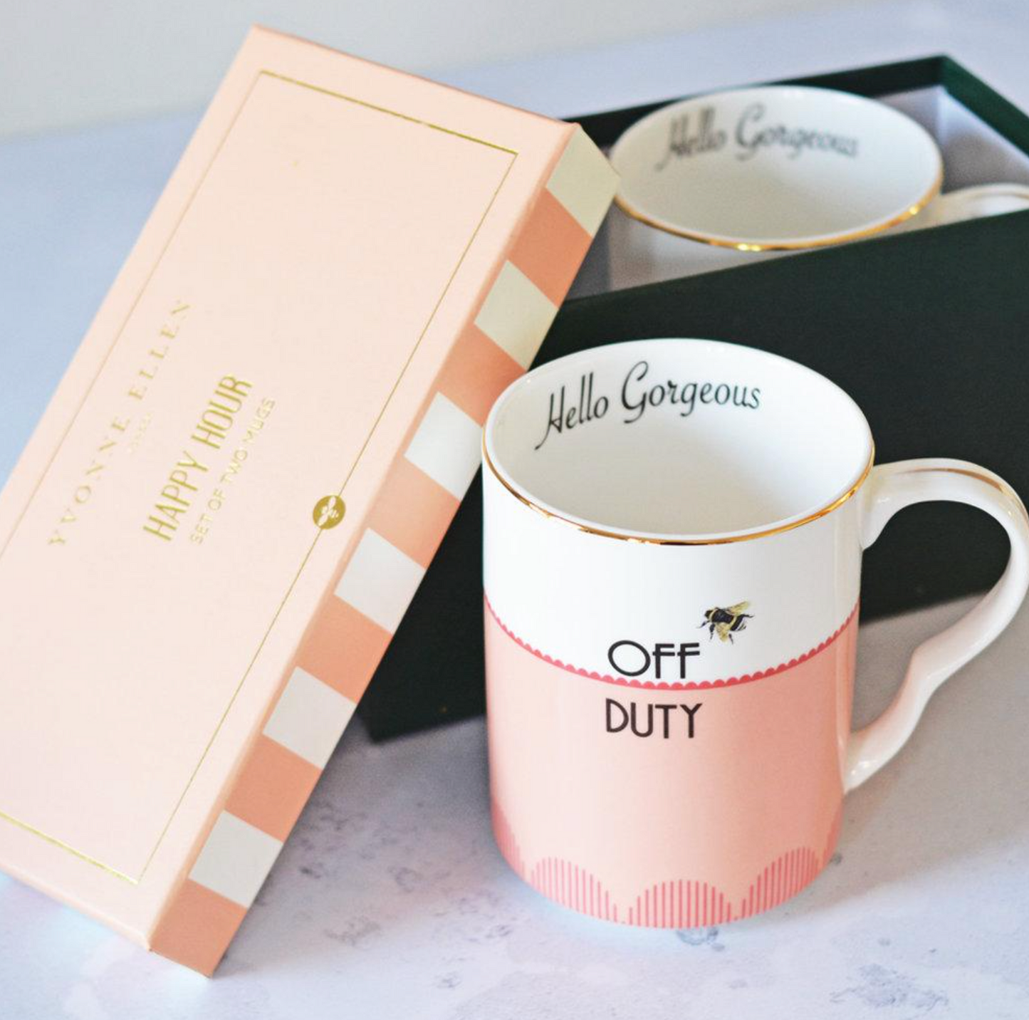 Yvonne Ellen Set Of 2 Mugs, Off Duty/ Day Dreamer Mugs