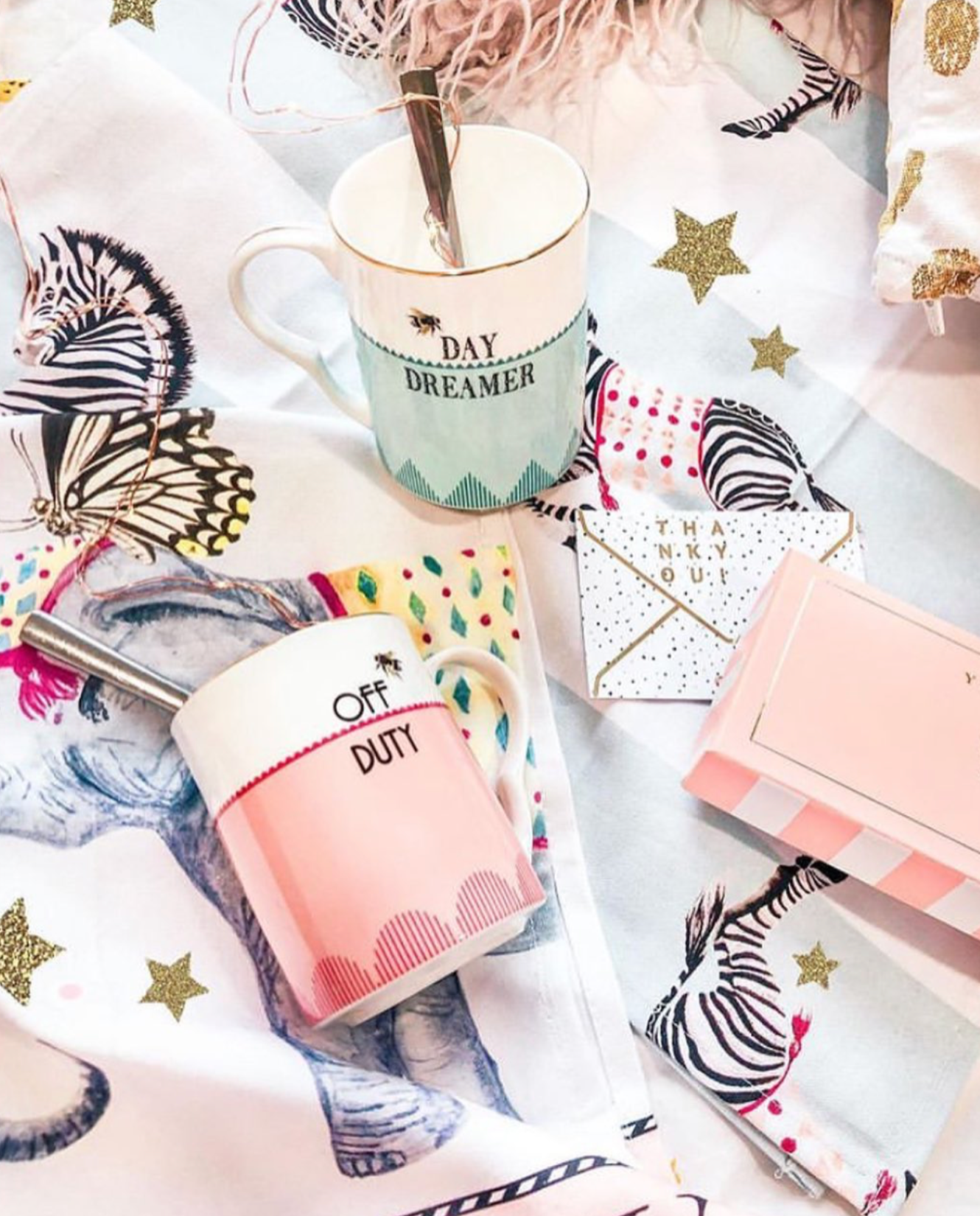 Yvonne Ellen Set Of 2 Mugs, Off Duty/ Day Dreamer Mugs