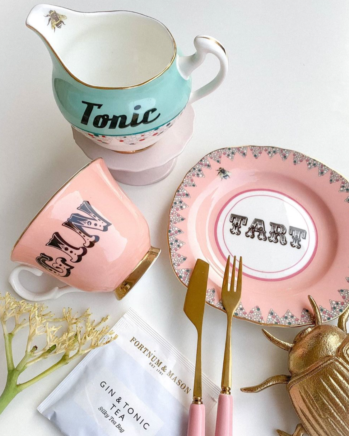 Yvonne Ellen Cheeky Tea Plates,Set Of 4