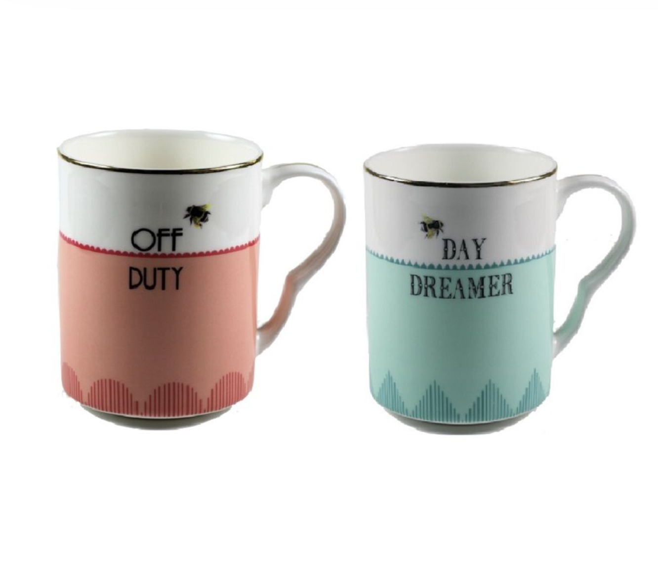 Yvonne Ellen Set Of 2 Mugs, Off Duty/ Day Dreamer Mugs