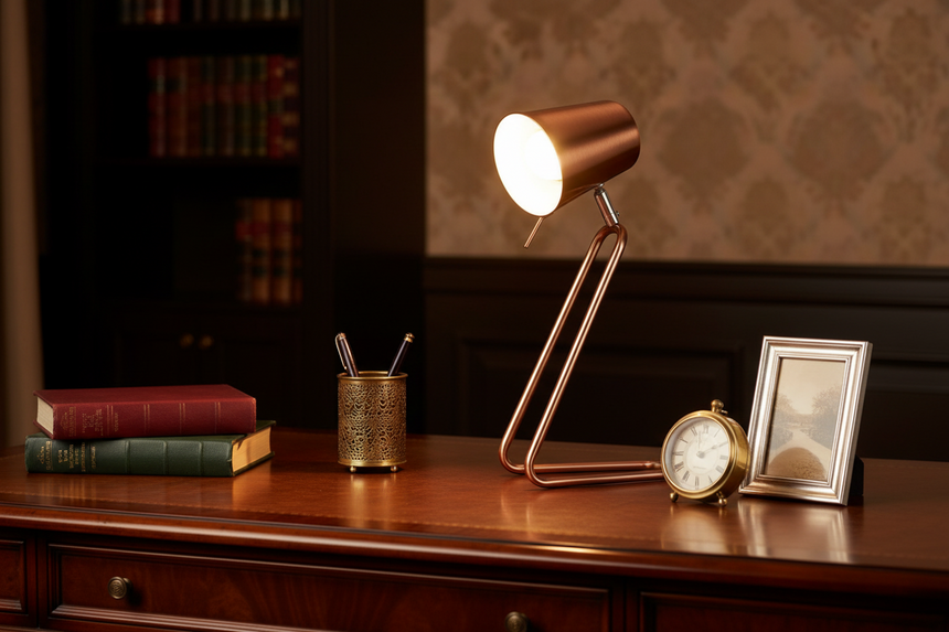 Leitmotiv Z Table Lamp, Copper
