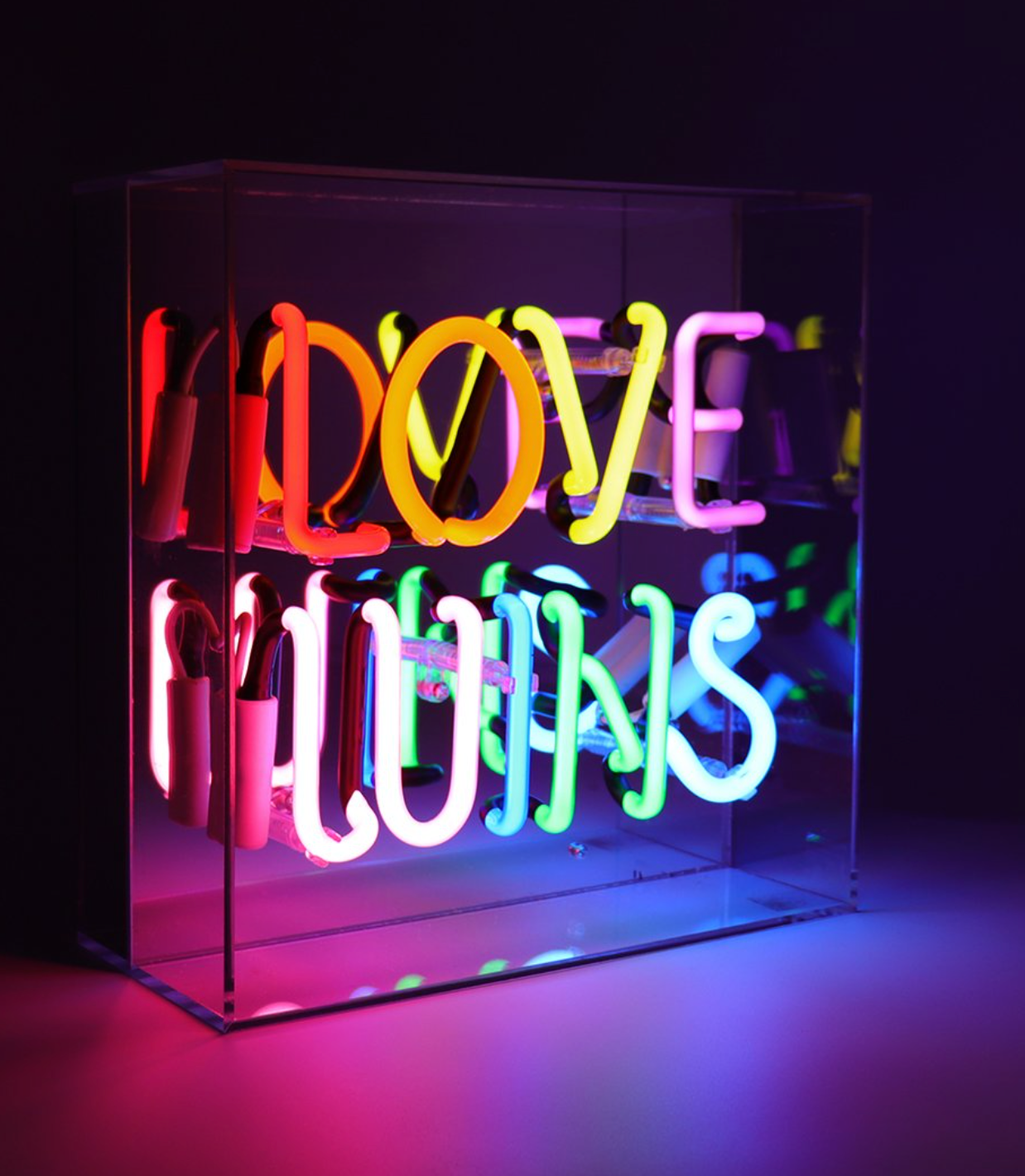 Locomocean Neon Box Sign, Love Wins
