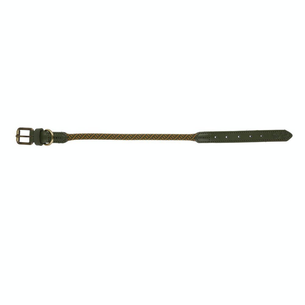 Sophie Allport Rope Dog Collar Forest Green