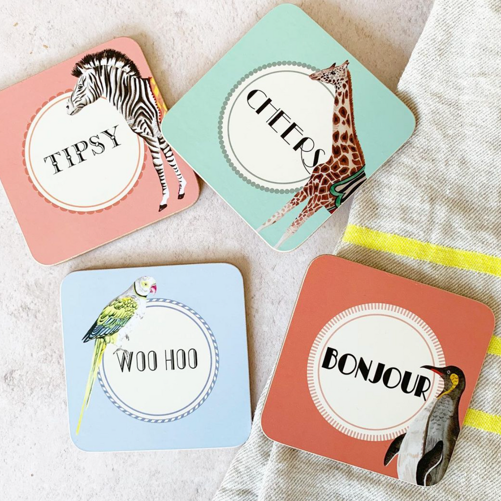 Yvonne Ellen Carnival Animals Coasters (Set Of 4)