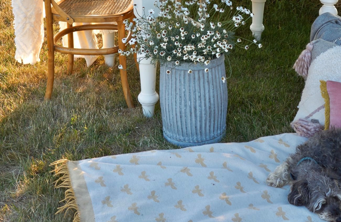 Sophie Allport Knitted Picnic Blanket, Bees