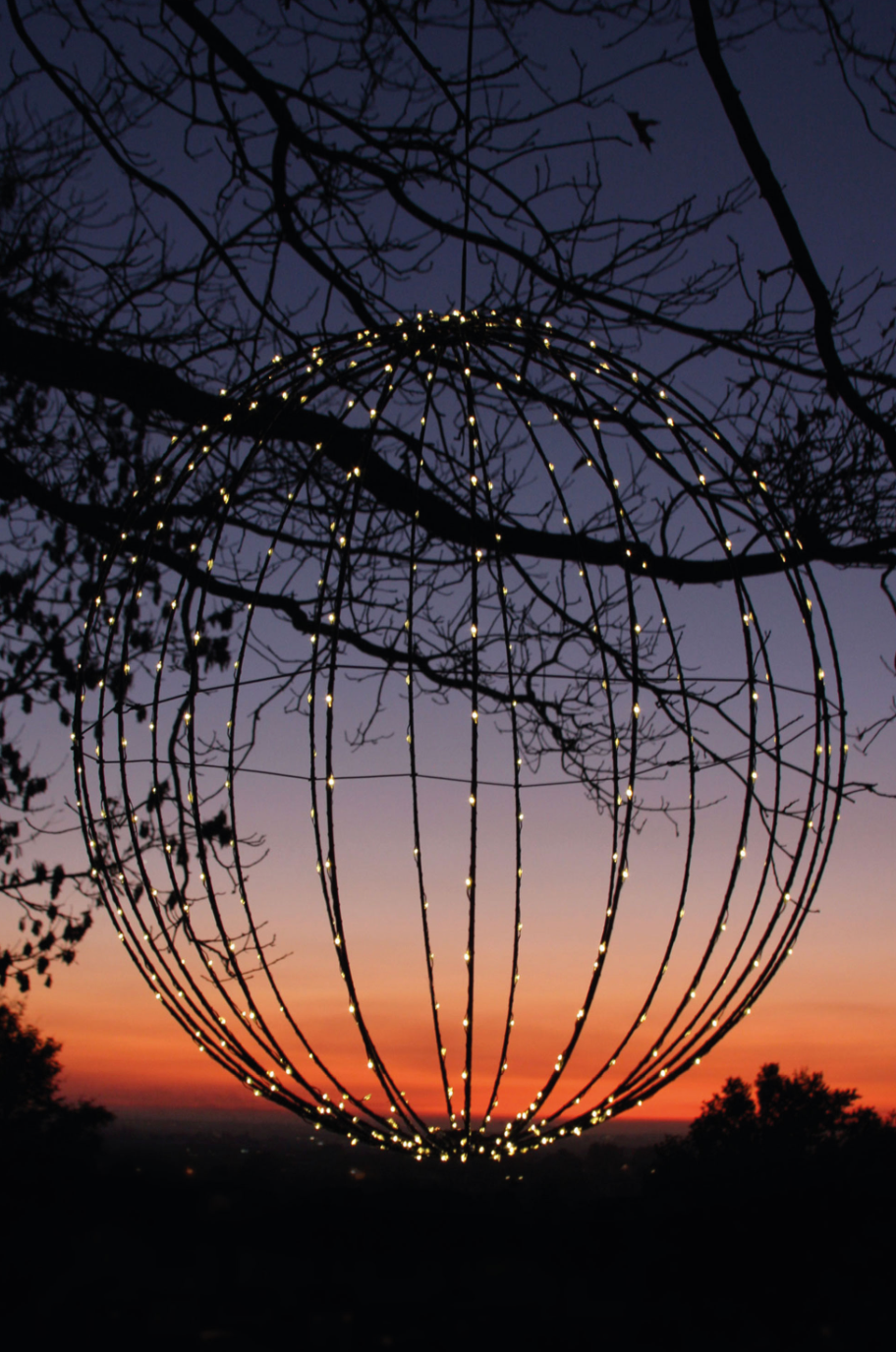 Dual Powered LED Sphere Hanging Light Large ( 50 CM )