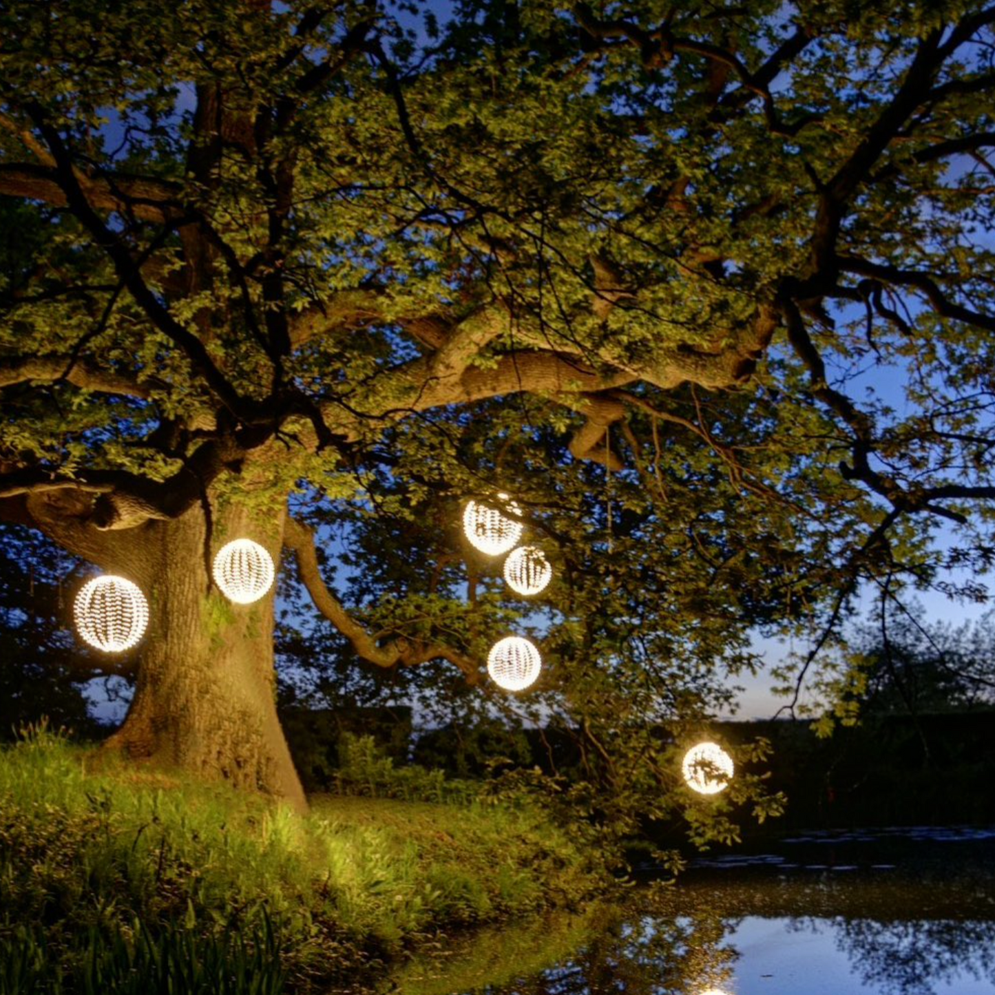Dual Powered LED Sphere Hanging Light Large ( 50 CM )