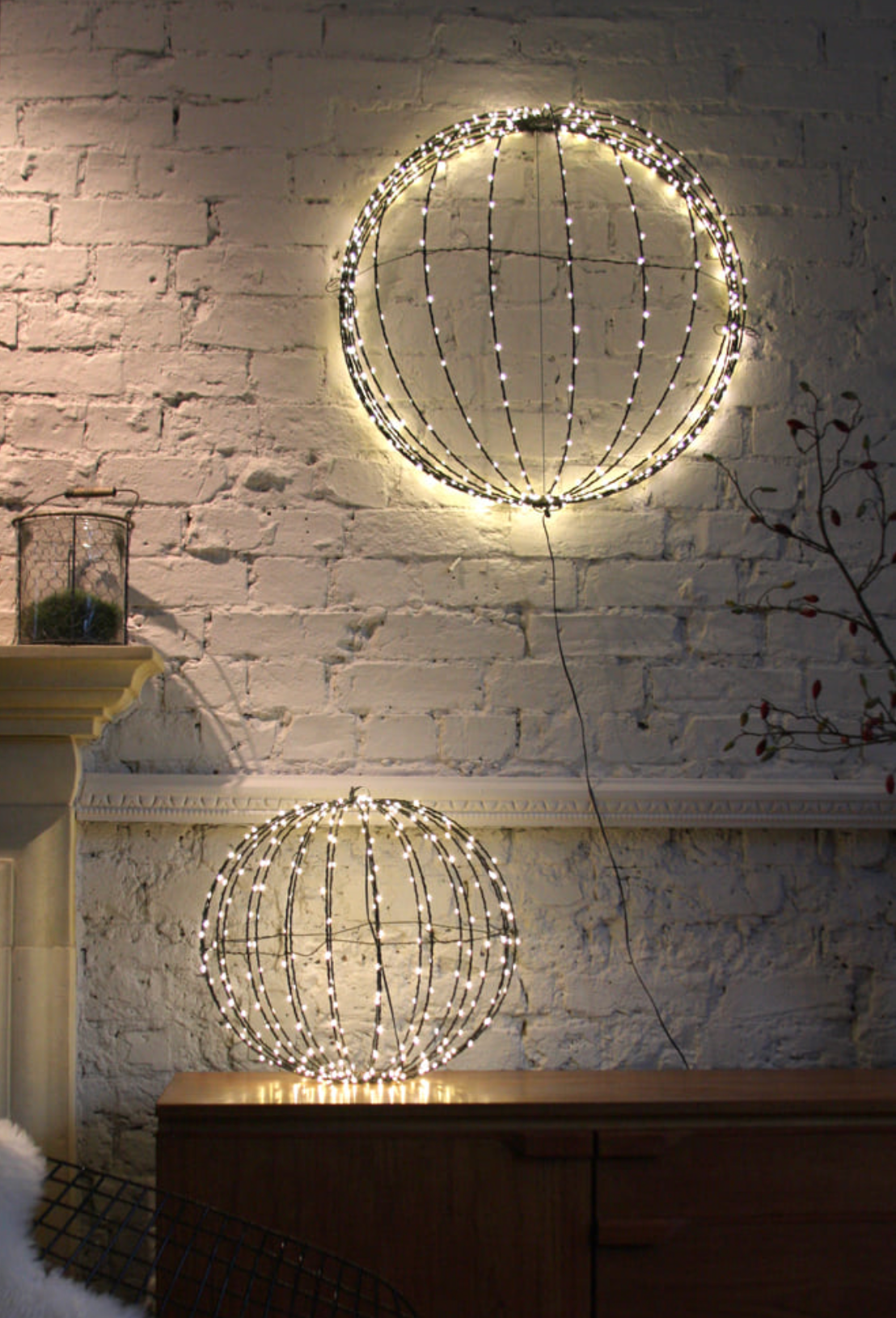 Dual Powered LED Sphere Hanging Light Large ( 50 CM )