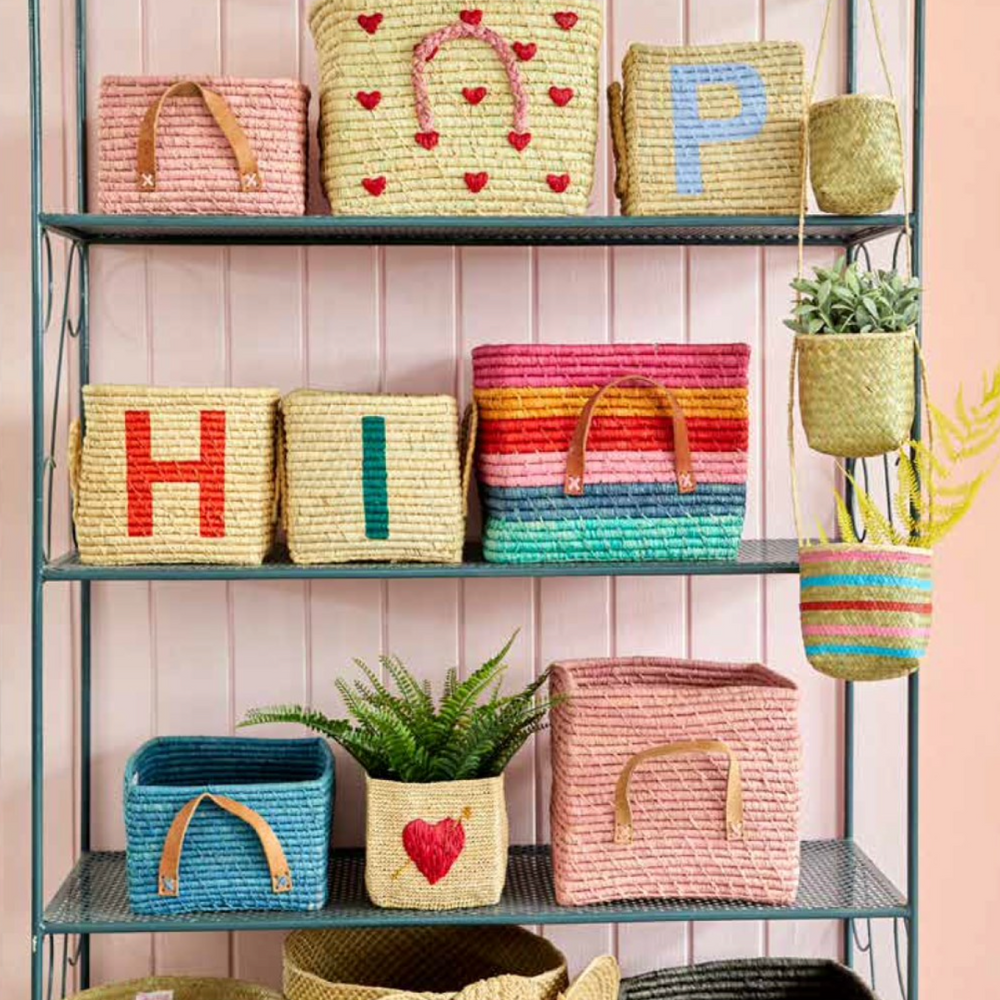 Rice Raffia Alphabets Basket