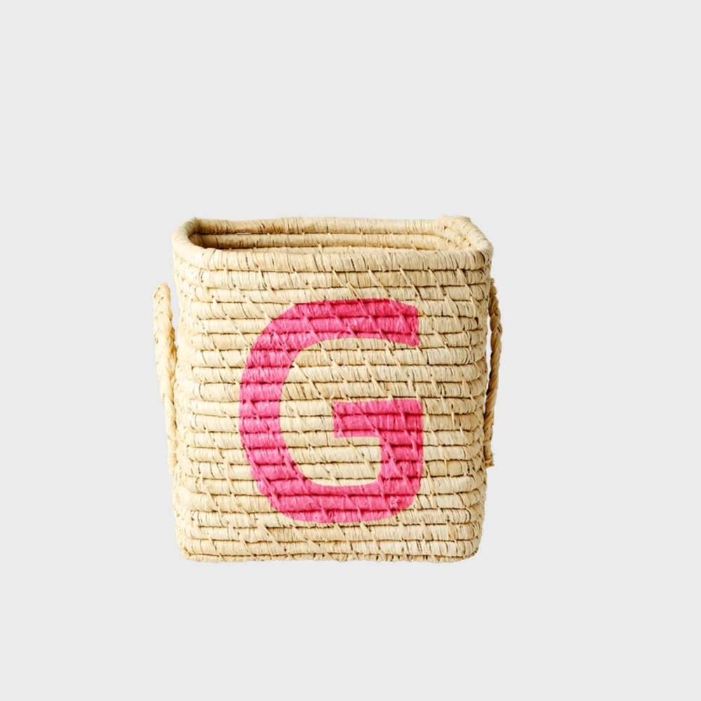Rice Raffia Alphabets Basket