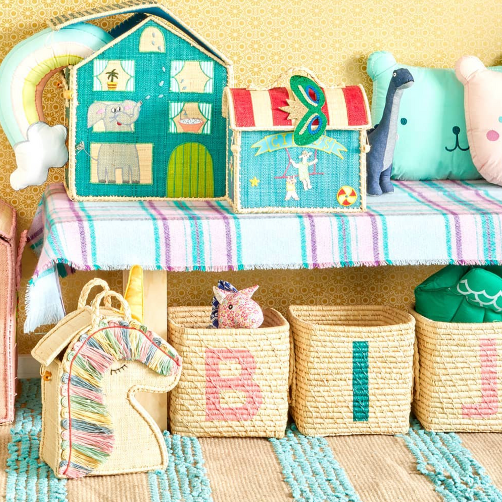 Rice Raffia Alphabets Basket