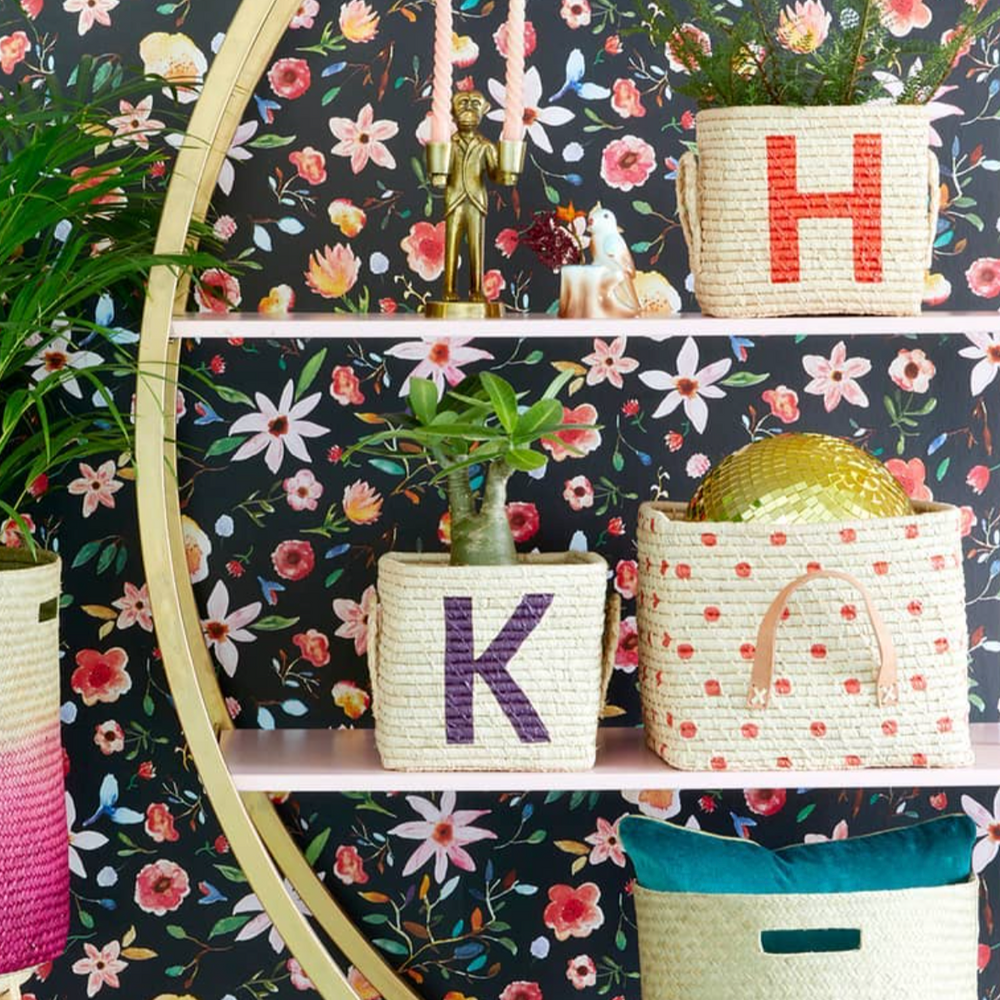 Rice Raffia Alphabets Basket