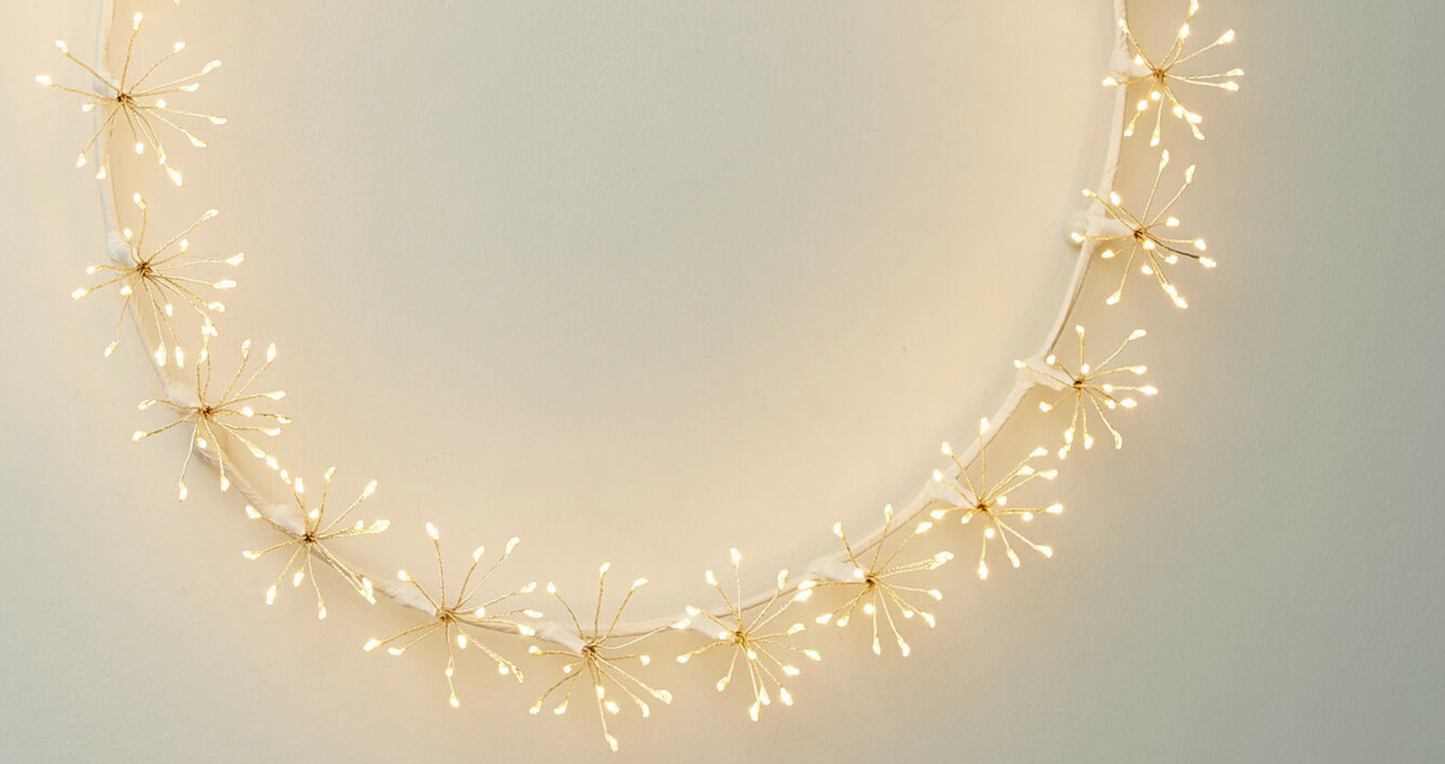 Starburst LED Wreath White
