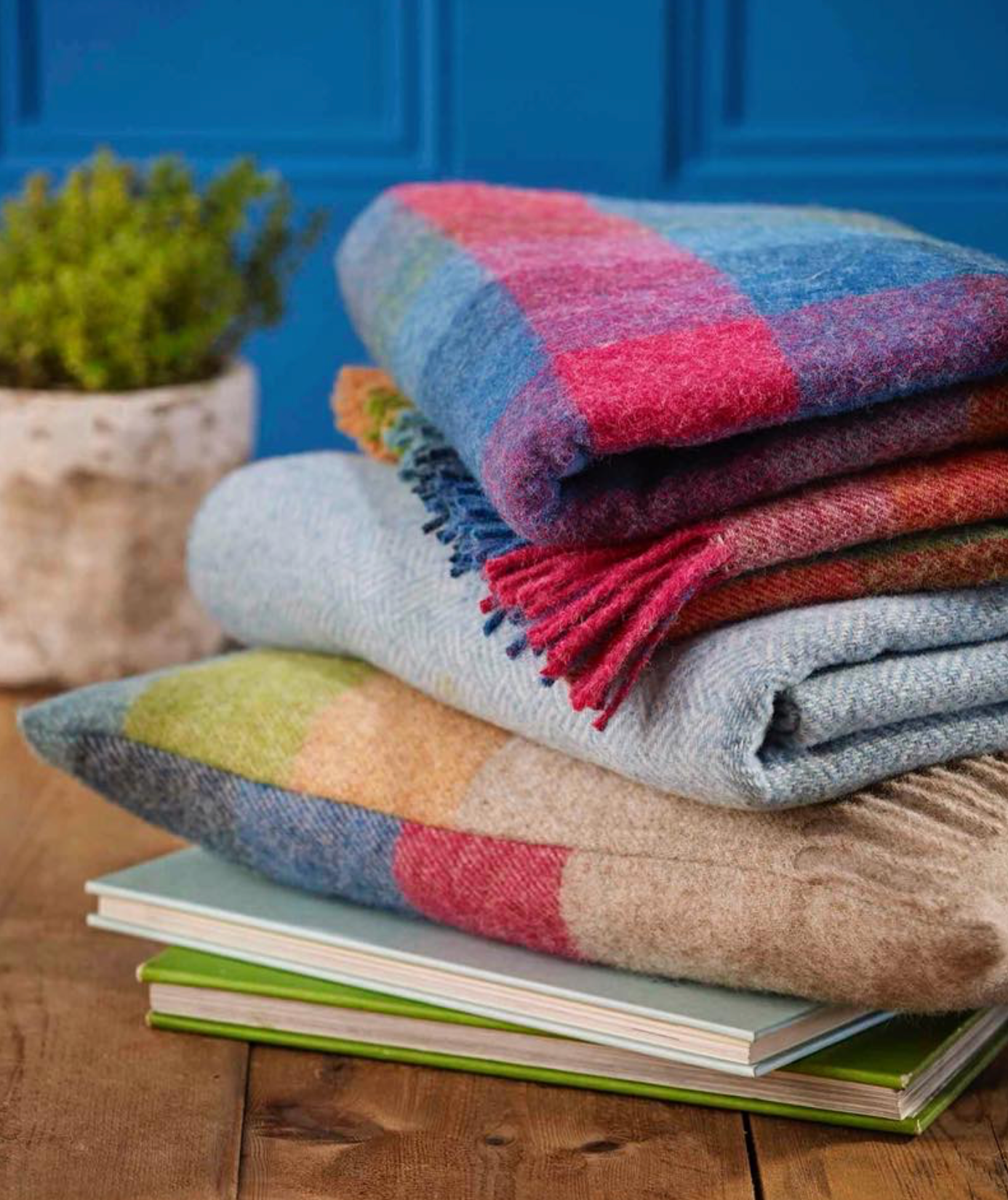 Bronte By Moon Harlequin Shetland Wool Throw Blanket, Tutti Frutti