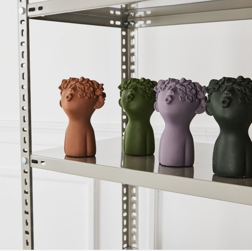 Bahne Cement Vase Lady Kiss, Brown