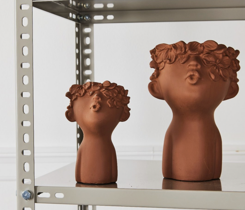 Bahne Cement Vase Lady Kiss, Brown