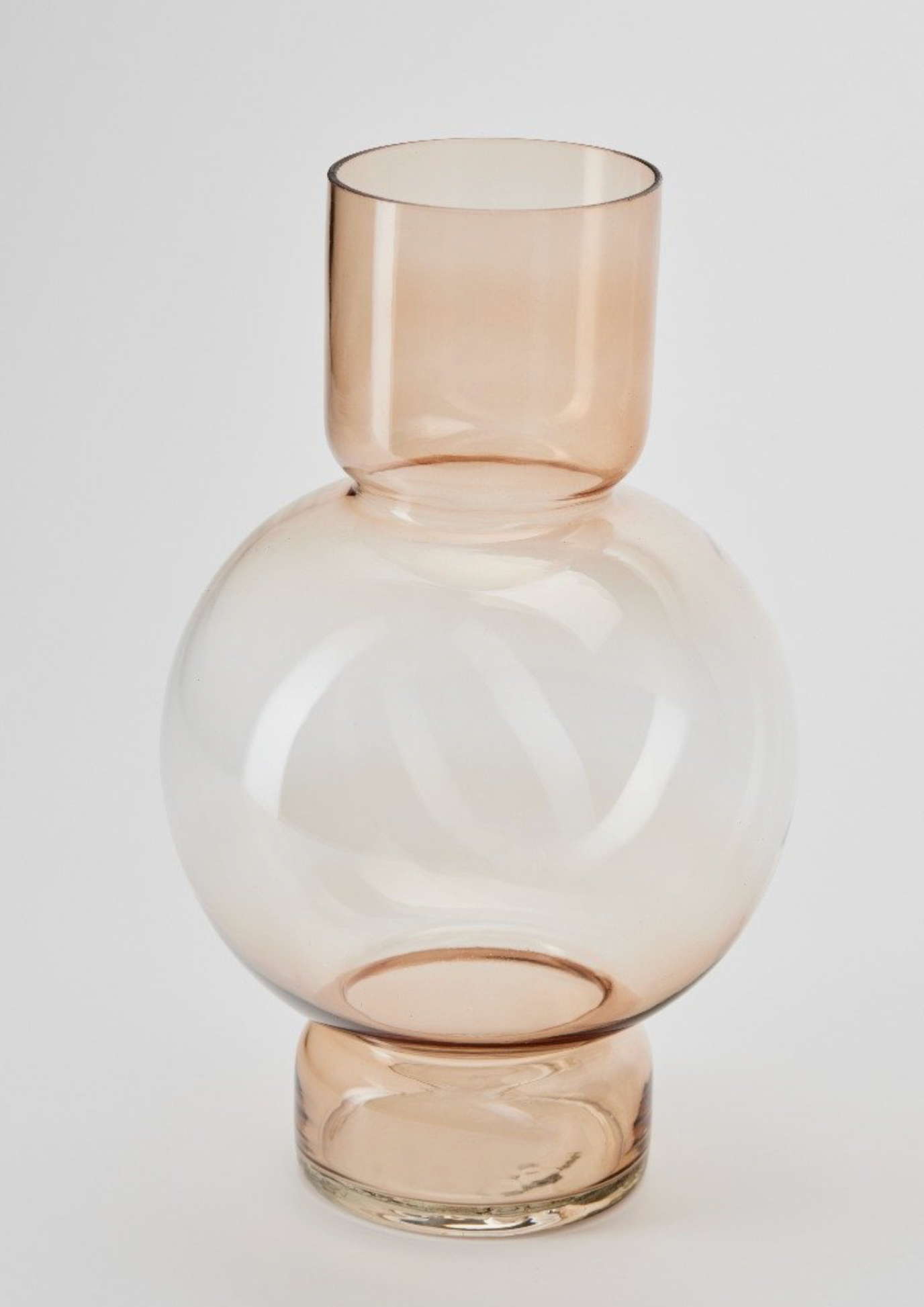 Bahne Interior Mouth-Blown Stained Glass Bubble Vase, Amber