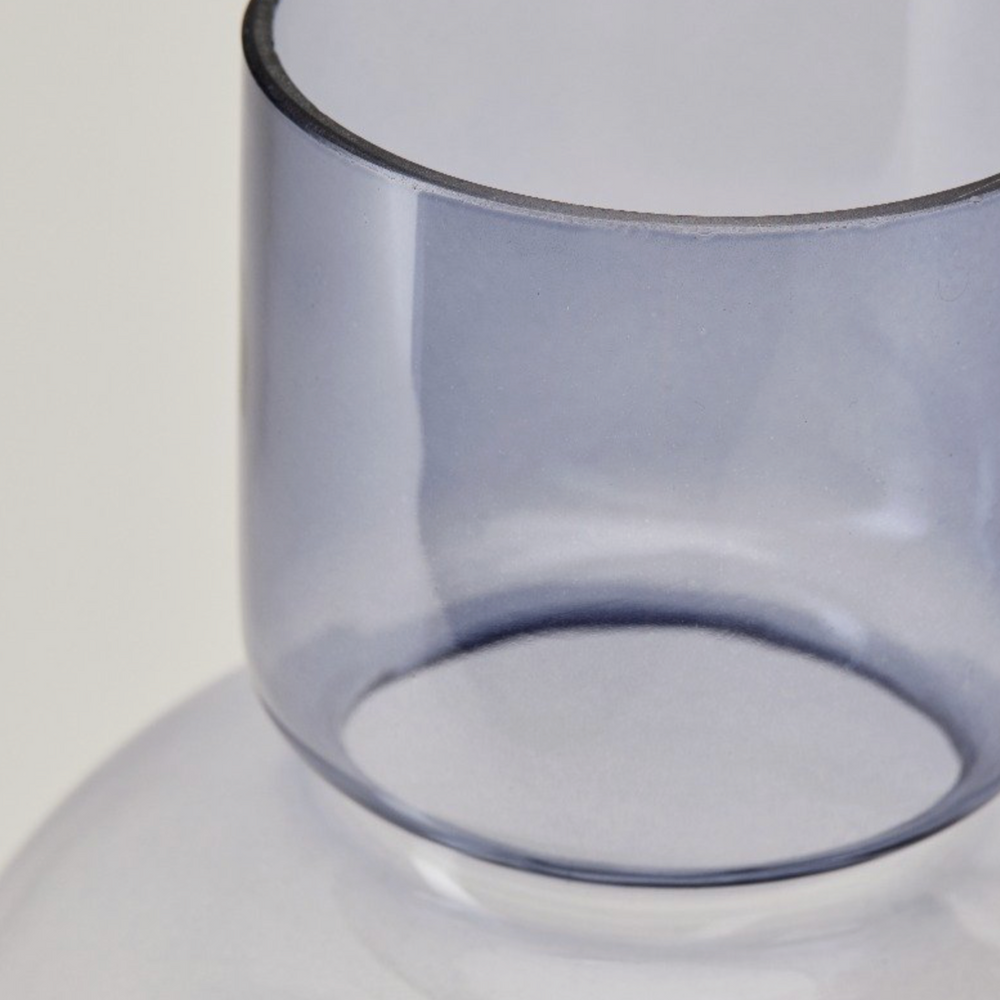 Bahne Interior Mouth-blown Stained Glass  Bubble Vase, Soft Blue