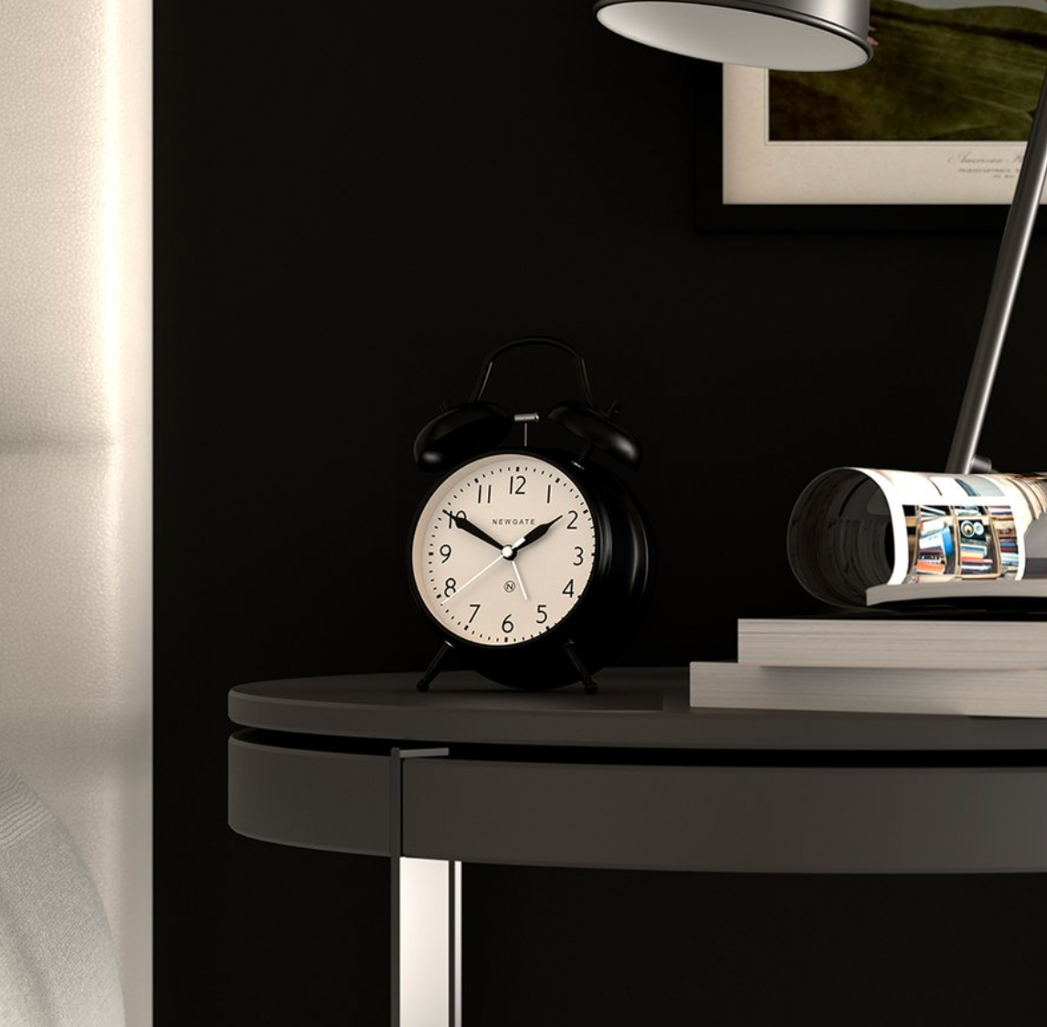 Newgate Covent Garden Alarm Clock, Matt Black