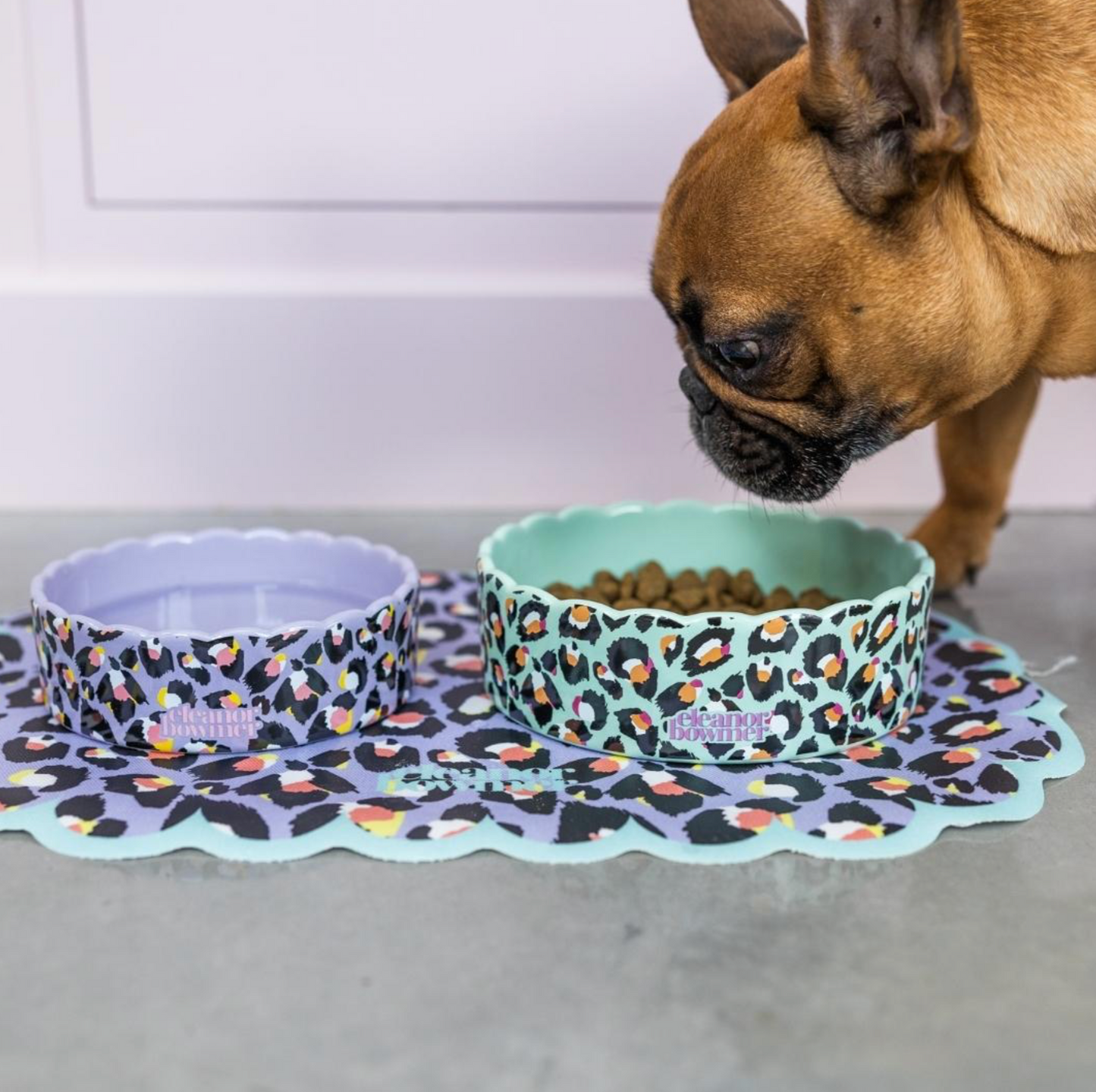 Eleanor Bowmer Ceramic Pet Bowl, Leopard (Set Of 2)