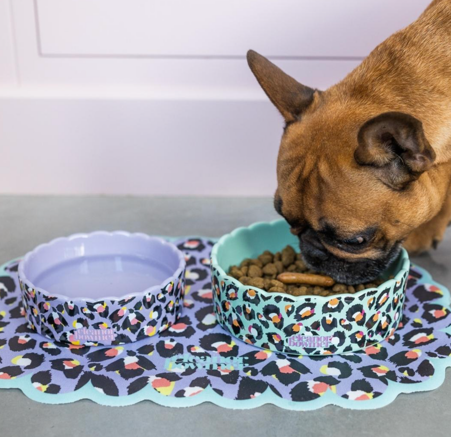 Eleanor Bowmer Ceramic Pet Bowl, Leopard (Set Of 2)