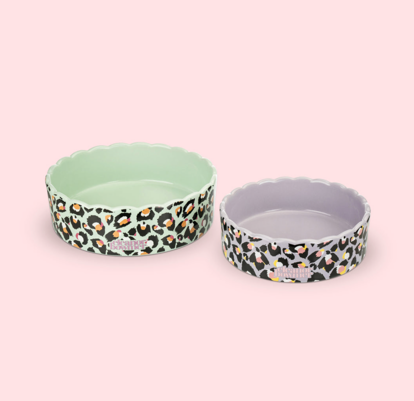 Eleanor Bowmer Ceramic Pet Bowl, Leopard (Set Of 2)