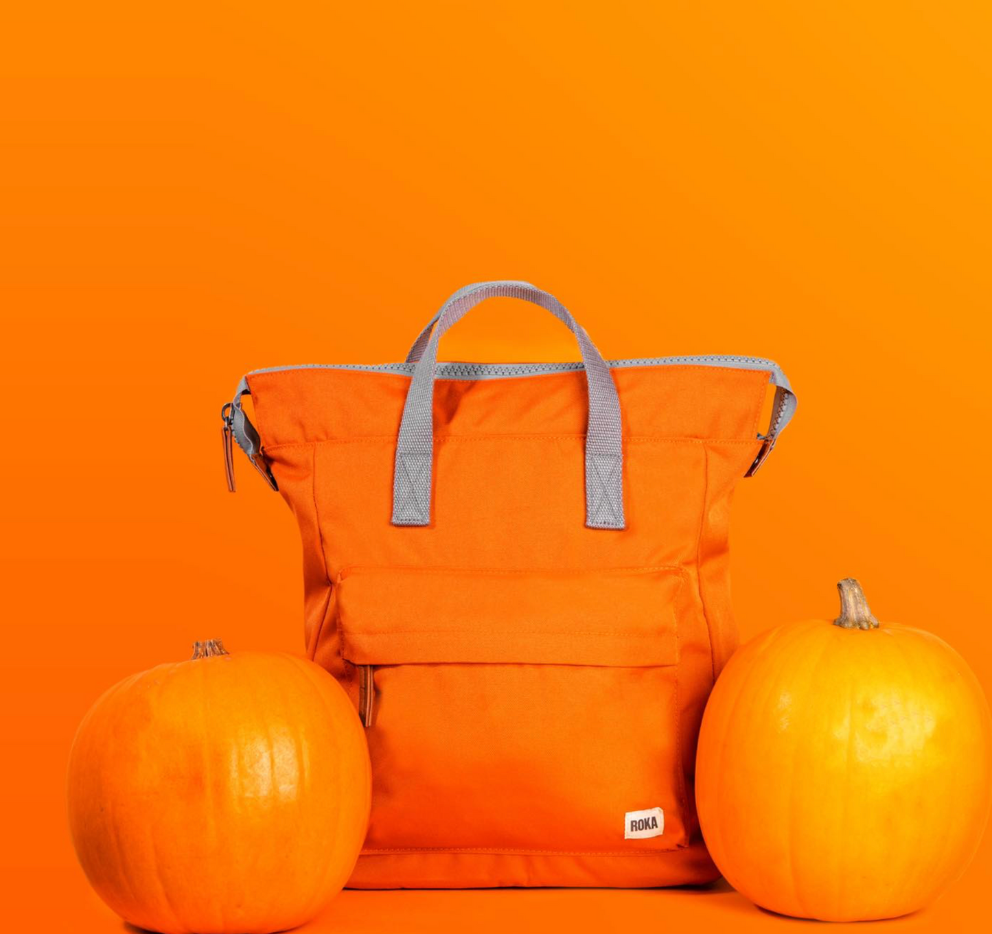 Roka London Bantry B Small Rucksack, Burnt Orange (Sustainable Nylon)