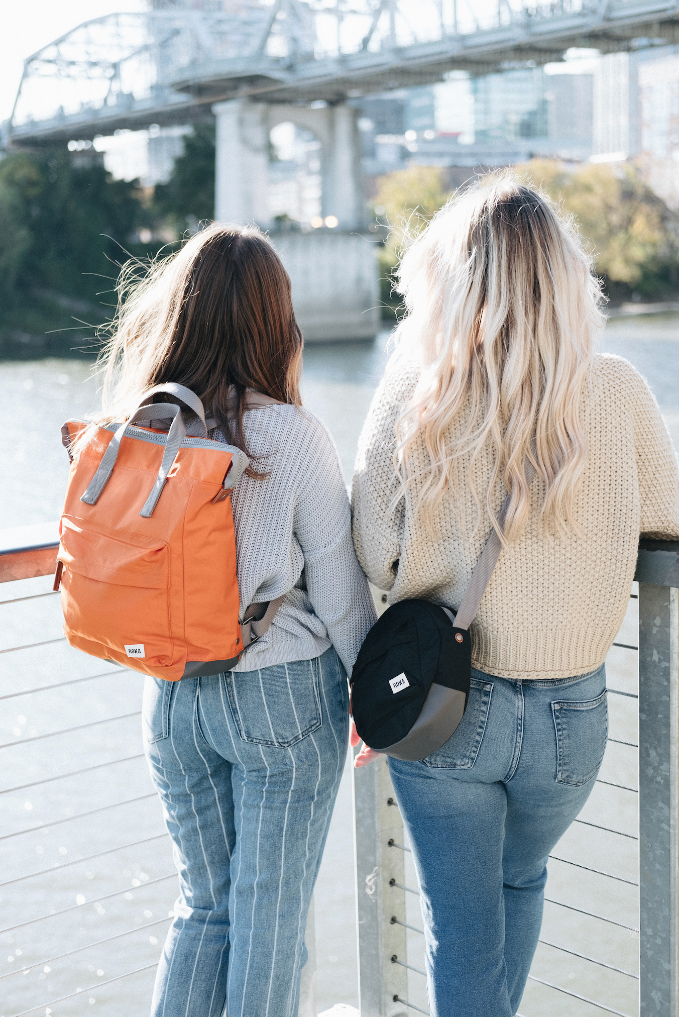 Roka London Bantry B Small Rucksack, Burnt Orange (Sustainable Nylon)