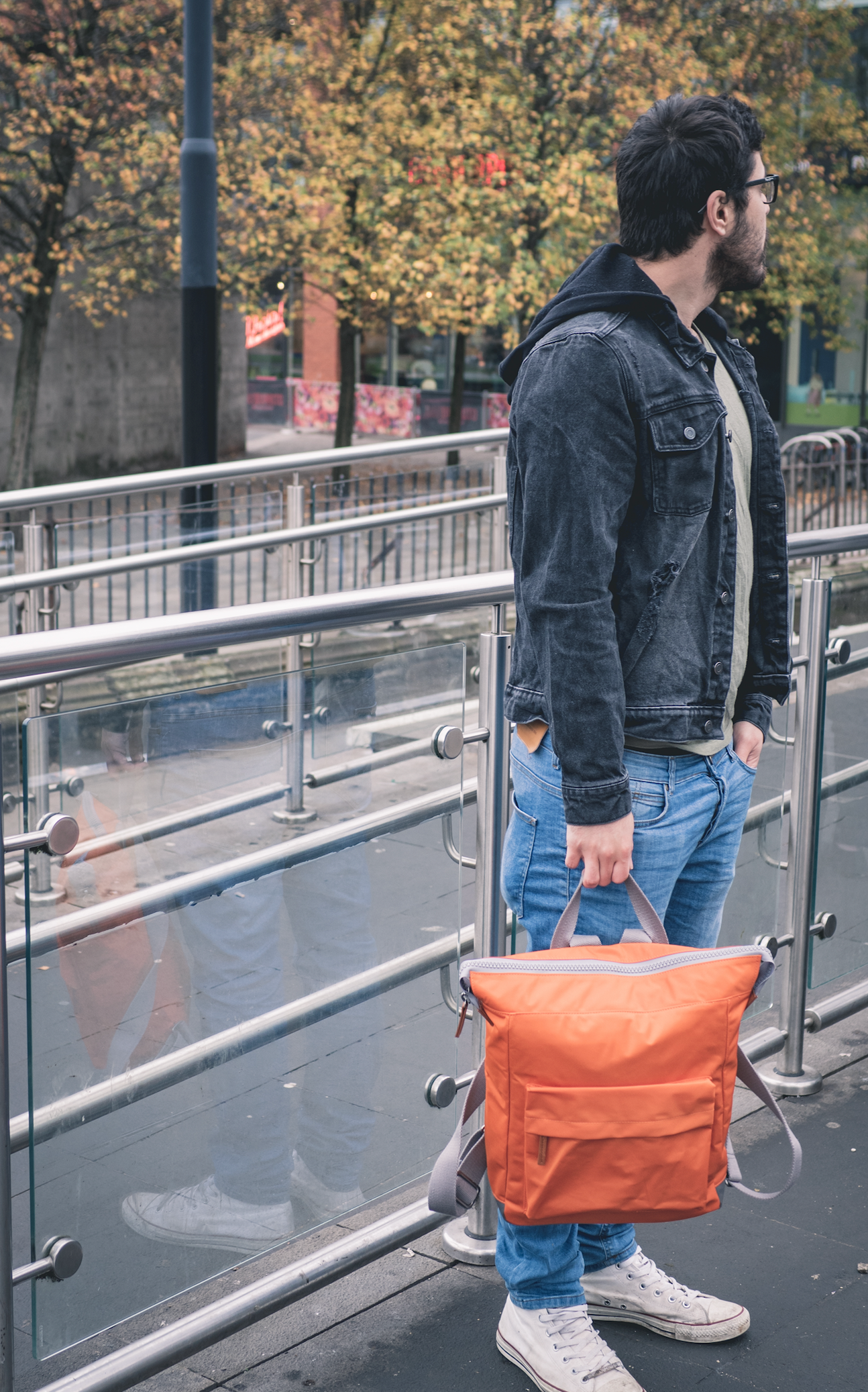 Roka London Bantry B Small Rucksack, Burnt Orange (Sustainable Nylon)